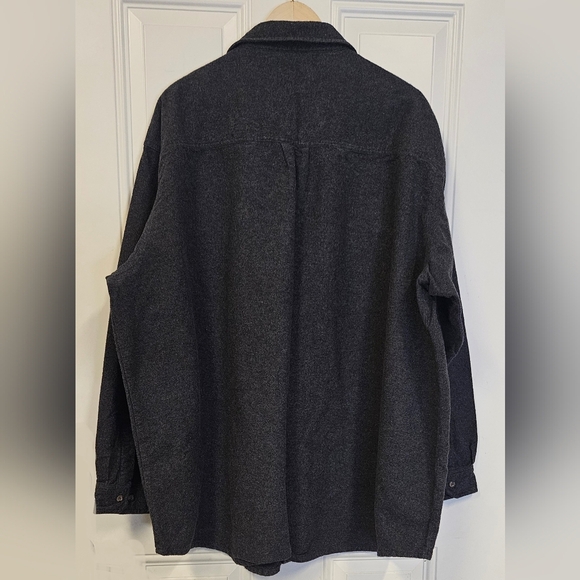 men long sleeve collared grey shirt shacket work wear 100% cotton size 4XL - Picture 3 of 11